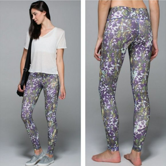 Lululemon Wunder Under Pant - Floral Sport Backdrop Iris Flower Multi - Picture 1 of 12